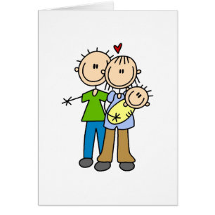 Cartão Pais novos com camiseta e presentes do bebê