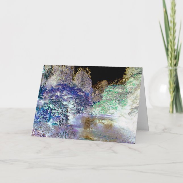 Cartão Paisagem Abstrato das Árvores de Fantasia (Frente)