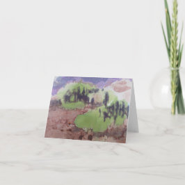 Cartão Paisagem abstrato - Figura na Área Verde da Hilly