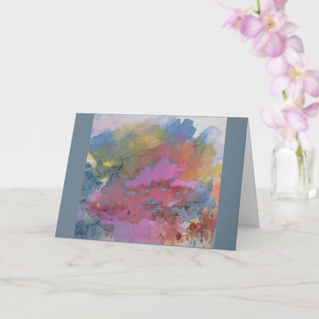 Cartão Paisagem abstrato - Números em Terra Colorida (Orquídea)