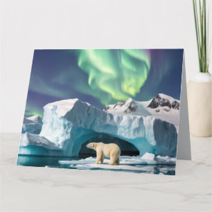 Cartão Paisagem ao ar livre do Ártico Aurora Iceberg