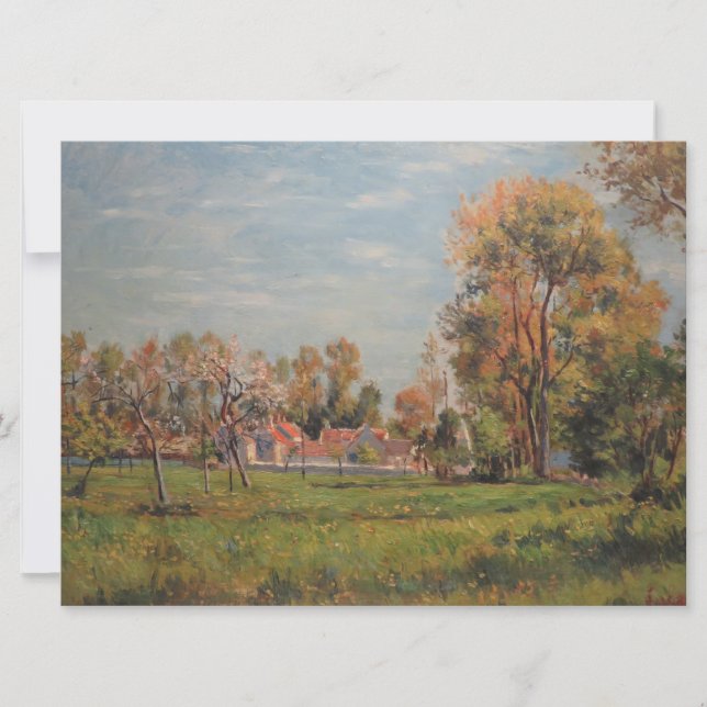 Cartão Paisagem ao redor de Lagny, França (Paisagem Rural (Frente)