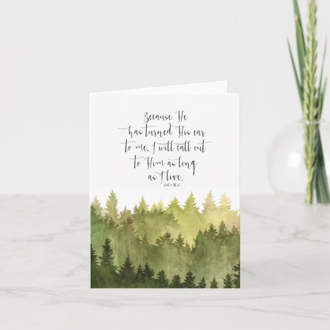 Cartão Paisagem aquática com escritura bíblica (Frente)