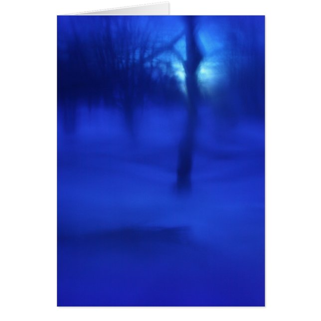 Cartão "Paisagem azul da fantasia " (Frente)