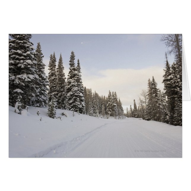 Cartão Paisagem coberta por neve (Frente Horizontal)