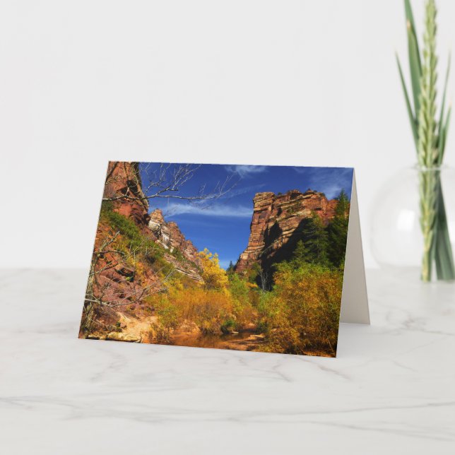 Cartão Paisagem Colinas Vermelha, Metrô, Zion NP, Dentro  (Frente)