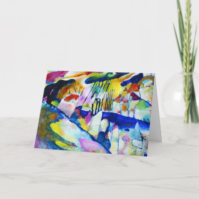 Cartão Paisagem com Chuva por Wassily Kandinsky (Frente)