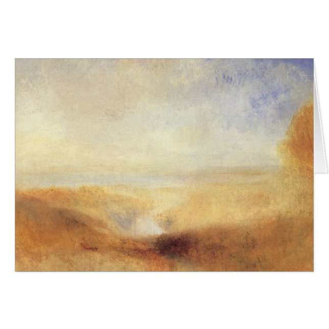 Cartão Paisagem com Distant River Bay por Joseph Turner (Frente Horizontal)