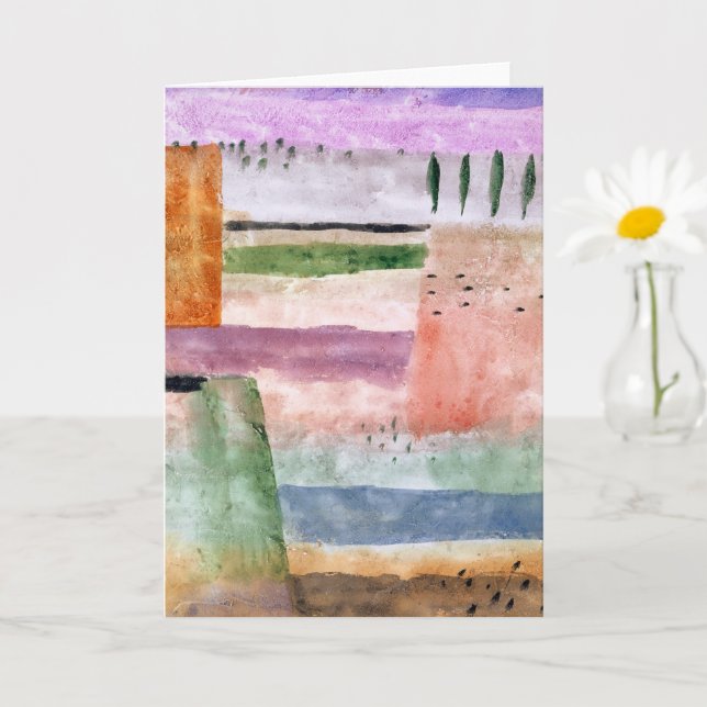 Cartão Paisagem com Poplars - Paul Klee - Abstrato Art (Planta pequena)