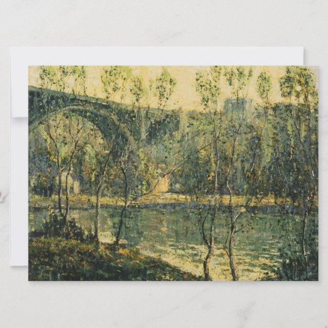 Cartão Paisagem com Rio e Ponte: Primavera Morning (Frente)