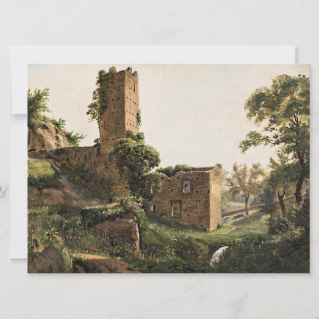 Cartão Paisagem com Ruínas (Edifício Arruinado Antigo) (Frente)