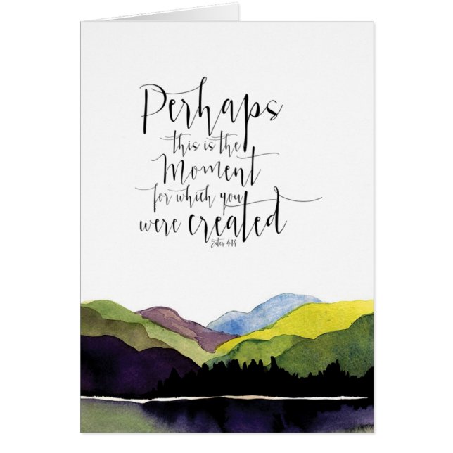 Cartão Paisagem da aguarela com escritura bíblica (Frente)