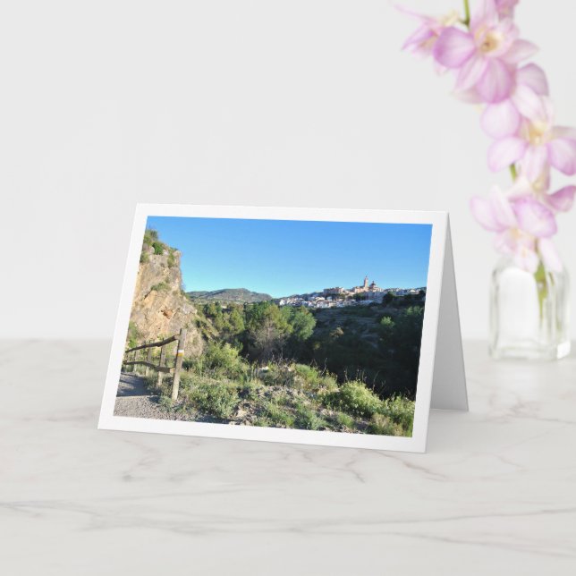 Cartão Paisagem da Igreja Ruta del Agua, Chelva, Valência (Orquídea)