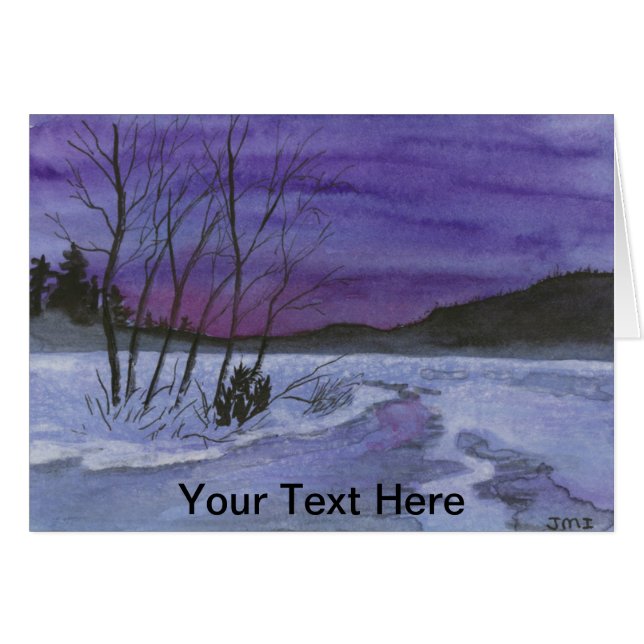 Cartão Paisagem de Aquarela (Frente Horizontal)