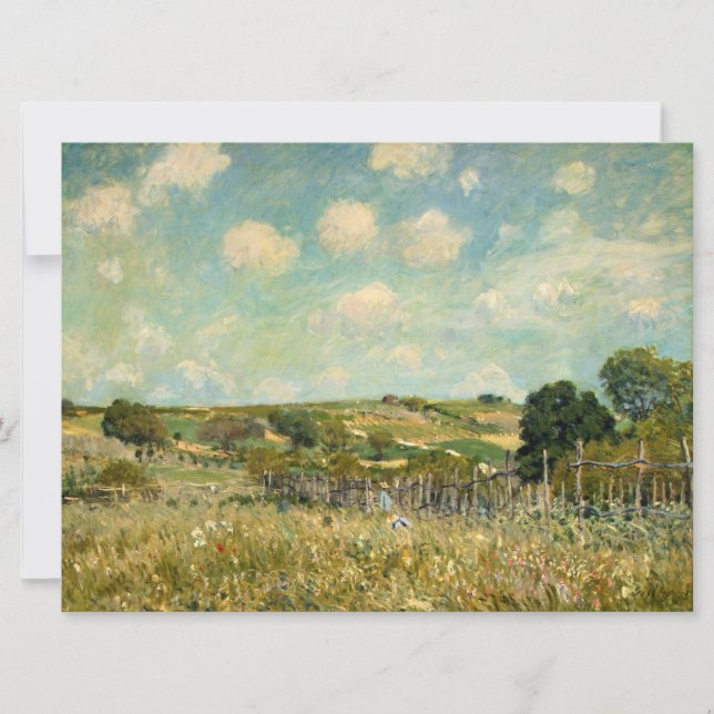 Cartão Paisagem de campo (por Alfred Sisley) (Frente)