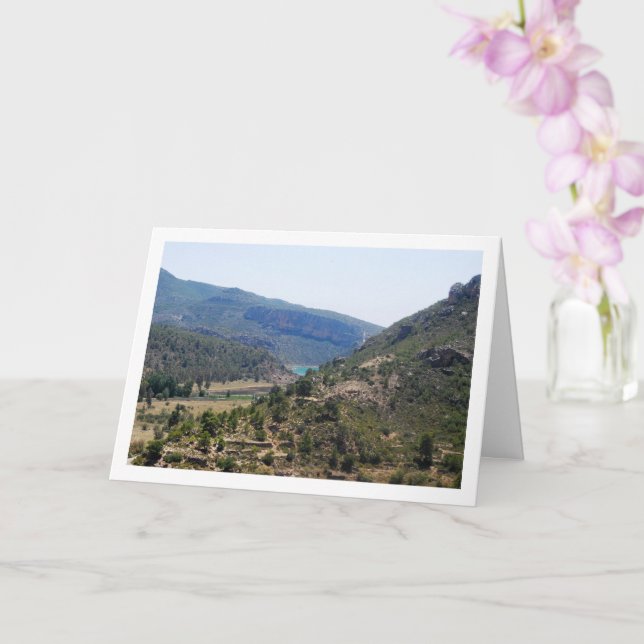 Cartão Paisagem de Domeño Viejo em Valência, Espanha (Orquídea)