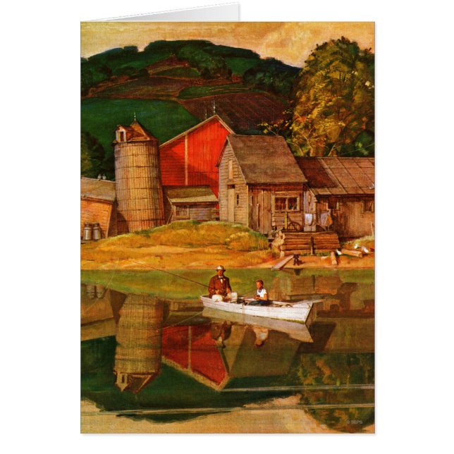 Cartão Paisagem de fazenda por Mead Schaeffer (Frente)