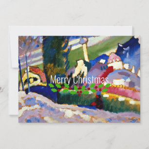 Cartão Paisagem de Inverno com Igreja, Natal de Kandinsky