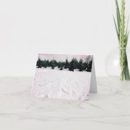 Cartão Paisagem de inverno com larchas na neve