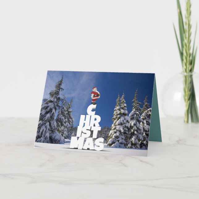 Cartão Paisagem de inverno de Natal (Frente)