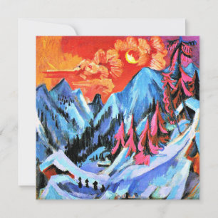 Cartão Paisagem de inverno em Lua por Ernst Kirchner