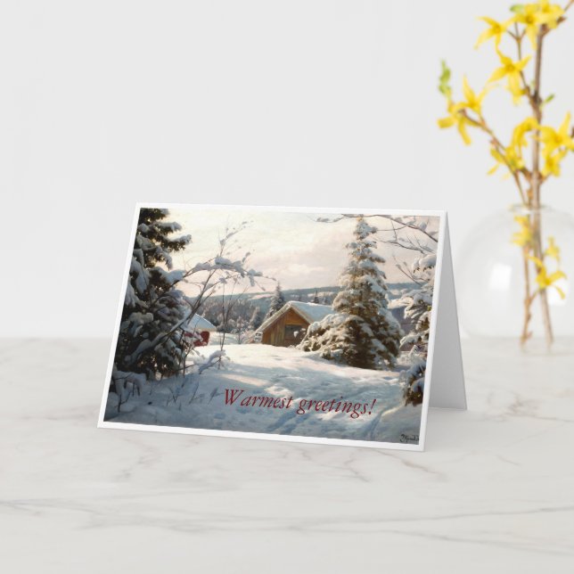 Cartão Paisagem de inverno iluminada por Peder Mork Monst (Flor Amarela)