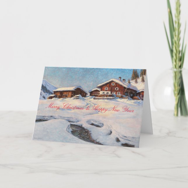 Cartão Paisagem de inverno perto de Davos (Frente)