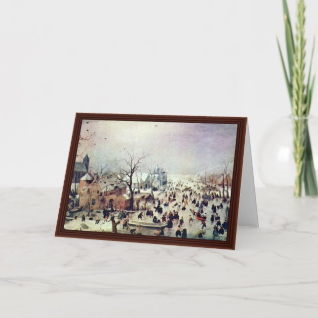 Cartão Paisagem De Inverno Por Avercamp Hendrik (Frente)