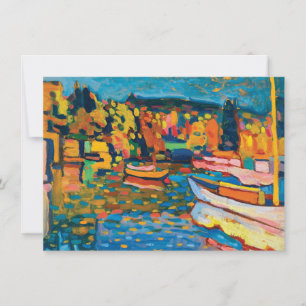 Cartão Paisagem de outono com Barcos de Wassily Kandinsky