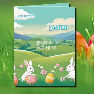 Cartão Paisagem de páscoas - caça a Brunch&Egg