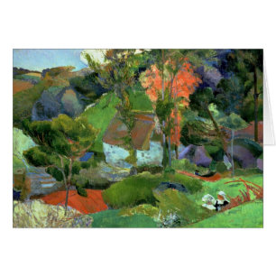 Cartão Paisagem de Paul Gauguin em Pont Aven, 1888