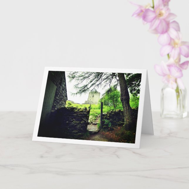 Cartão Paisagem do Castelo Dolbadarn, North Wales (Orquídea)