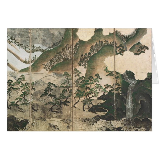 Cartão Paisagem do inverno do luar (Frente Horizontal)