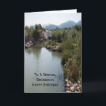 Cartão Paisagem do rio Aniversário Personalizado<br><div class="desc">Cartão de boas-vindas, cartão de aniversário de neto-neto. Personalize este cartão de aniversário com qualquer texto e envie-o para você ou faça o download instantâneo para o seu dispositivo móvel. Se precisar de ajuda para personalizar, entre em contato conosco através do link desta página. Cartão personalizado de aniversário de neto...</div>