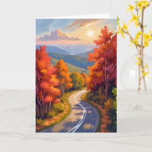 Cartão Paisagem em Aquarela do Outono em Vermont
