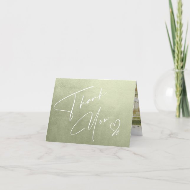 Cartão Paisagem em Aquarela Obrigado Sage Verde ID786 (Frente)