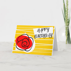 Cartão Paisagem espanhola de Rosa de aniversário