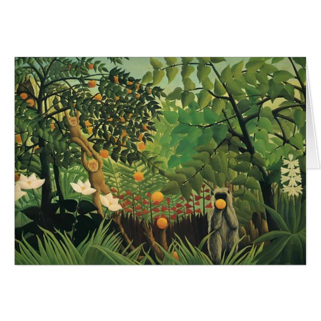 Cartão Paisagem exótica de Henri Rousseau- (Frente Horizontal)
