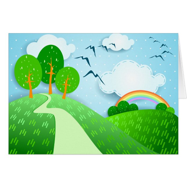 Cartão Paisagem fantasia, carta (Frente Horizontal)