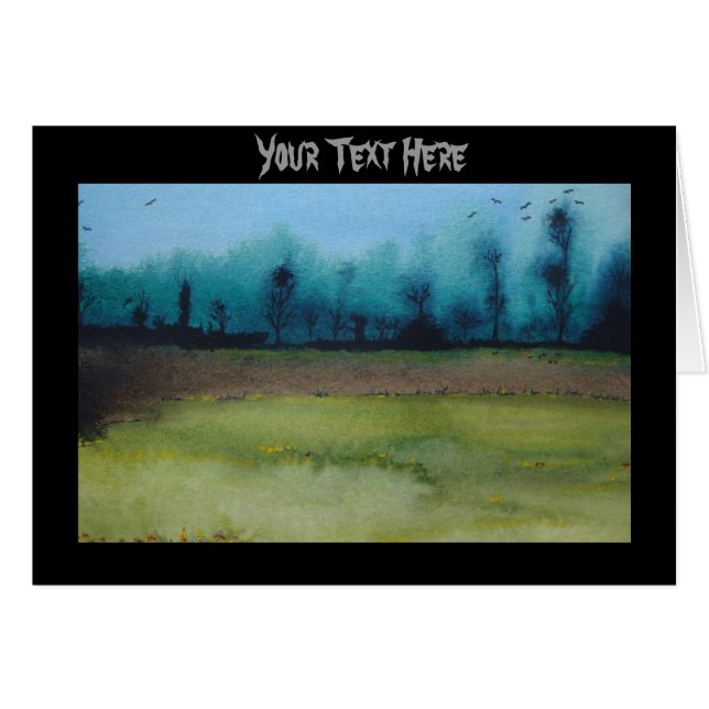 Cartão paisagem florestal mística original assustadora (Frente horizontal)