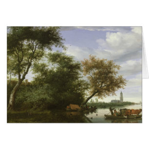 Cartão Paisagem fluvial arborizada
