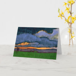 Cartão Paisagem Marsh com um Monte Emil Nolde