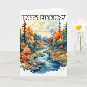 Cartão Paisagem Parabéns do Aniversário