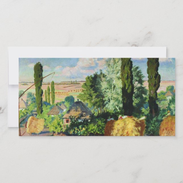 Cartão Paisagem ucraniana (Fazendas rurais) (Arte da Ucrâ (Frente)