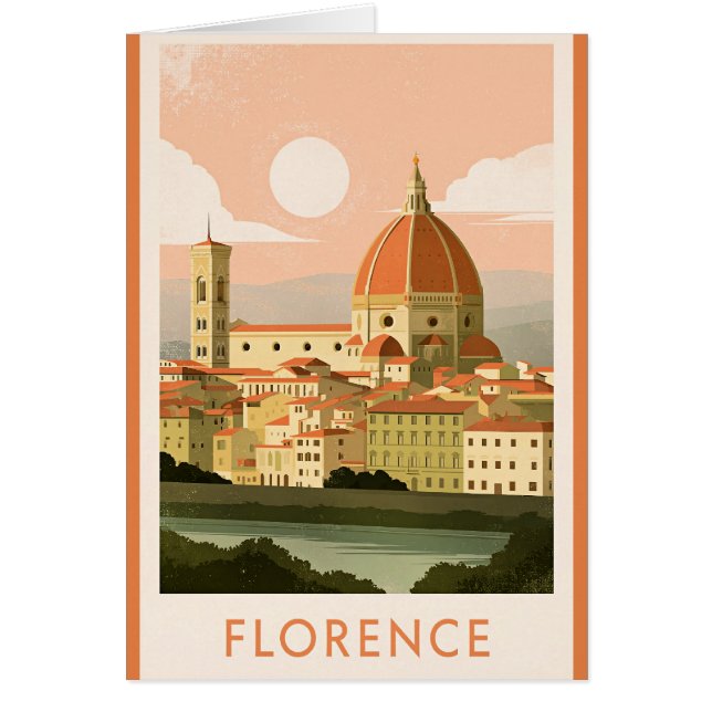 Cartão Paisagem urbana de Florença (Frente)