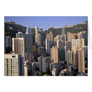 Cartão paisagem urbana de Hong Kong, China