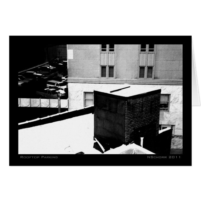 Cartão Paisagem Urbana de Inverno no Telhado (Frente Horizontal)