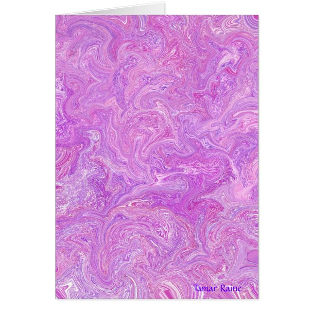 Cartão Paisley cor-de-rosa, por Tamar Raine (Frente)