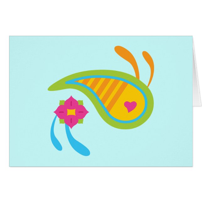 Cartão Paisley Fun (Frente horizontal)