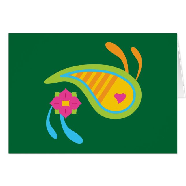 Cartão Paisley Fun (Frente horizontal)